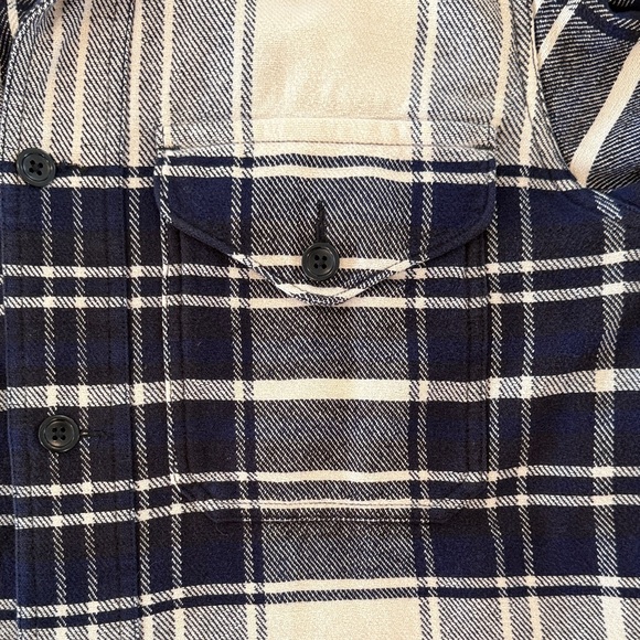 Buck Mason Navy Plaid Flannel Shirt - Picture 3 of 4